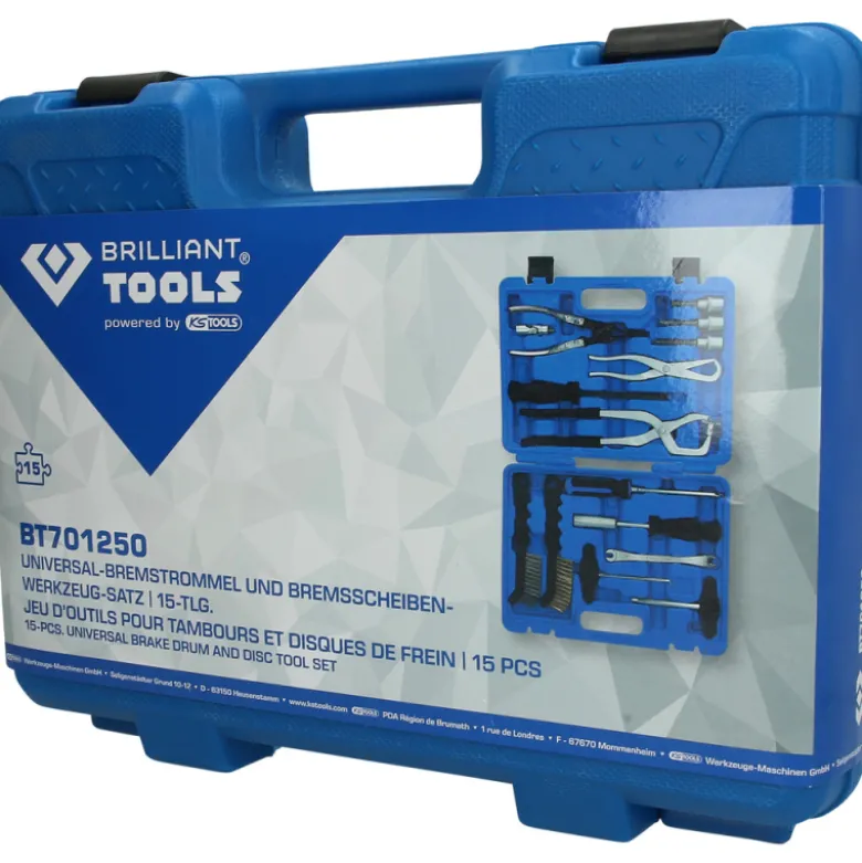 Coffret d’outils pour tambours et disques de frein 15 pcs BRILLIANT TOOLS - BT701250