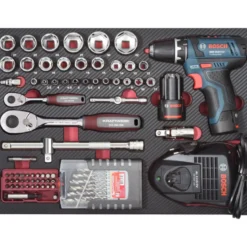Coffret d'outils professionnels avec perceuse BOSCH 264 pièces KRAFTWERK 3949