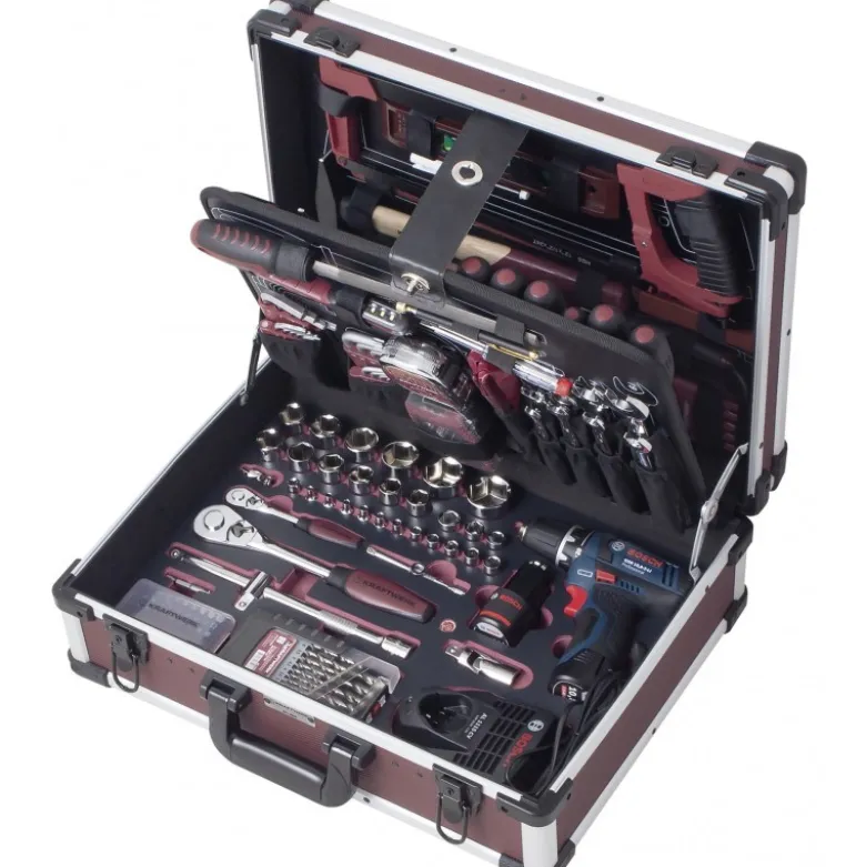 Coffret d'outils professionnels avec perceuse BOSCH 264 pièces KRAFTWERK 3949