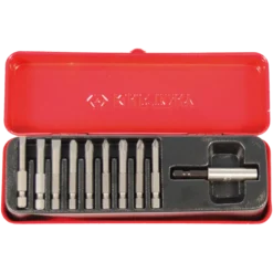 Coffret Embouts Renforcés 1/4" 11Pièces À Fente-Pozi-Ph King Tony - 1010MQ01
