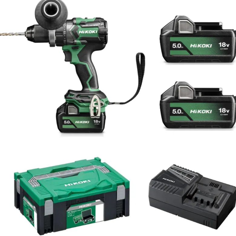 Coffret Perceuse à percussion 18V 140Nm, 2 x 5Ah, Chargeur, Hit Case HIKOKI - DV18DCWPZ