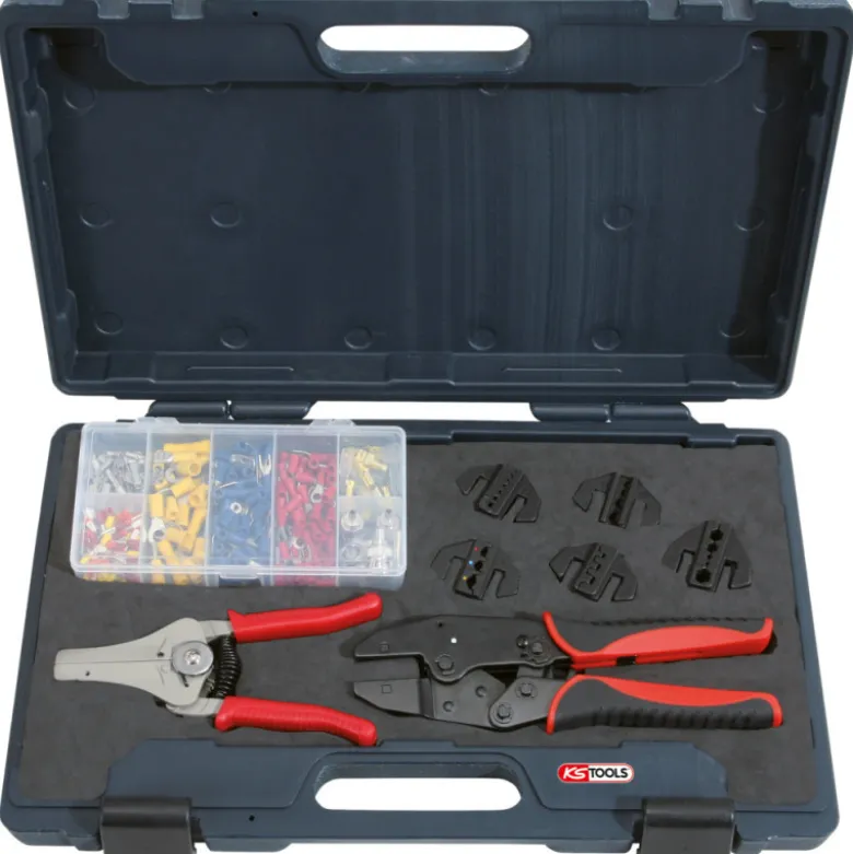 Coffret 8 pièces de pinces à sertir et à dénuder automatiques KS TOOLS 115.1400