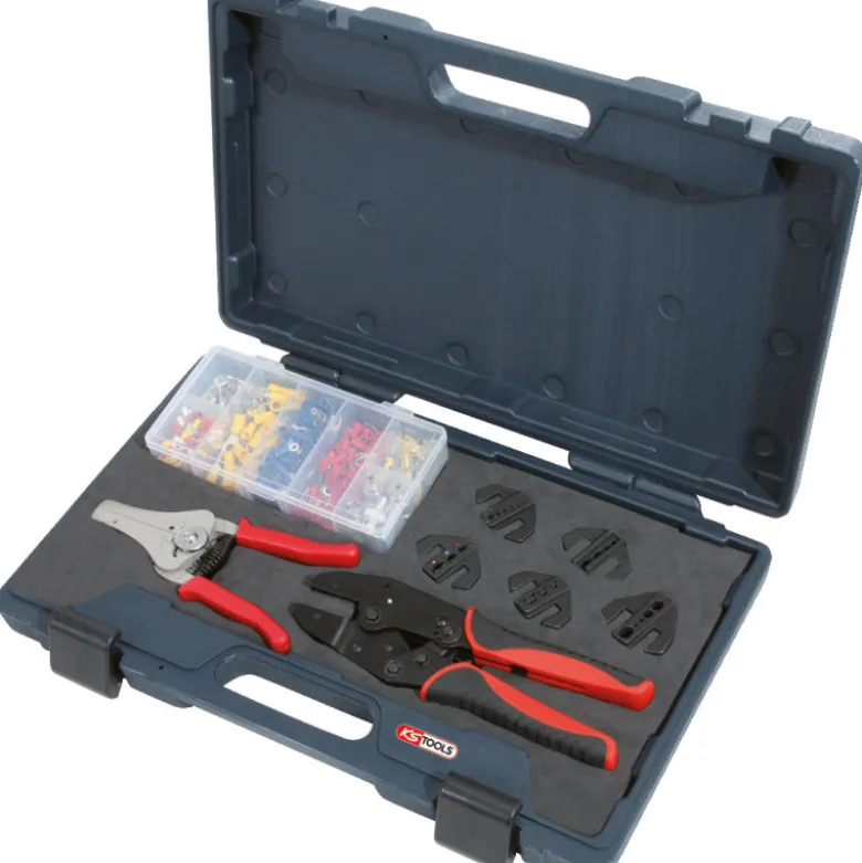 Coffret 8 pièces de pinces à sertir et à dénuder automatiques KS TOOLS 115.1400