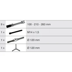 Coffret 12 pièces d’extracteurs universels 2 et 3 griffes KS TOOLS 700.1300
