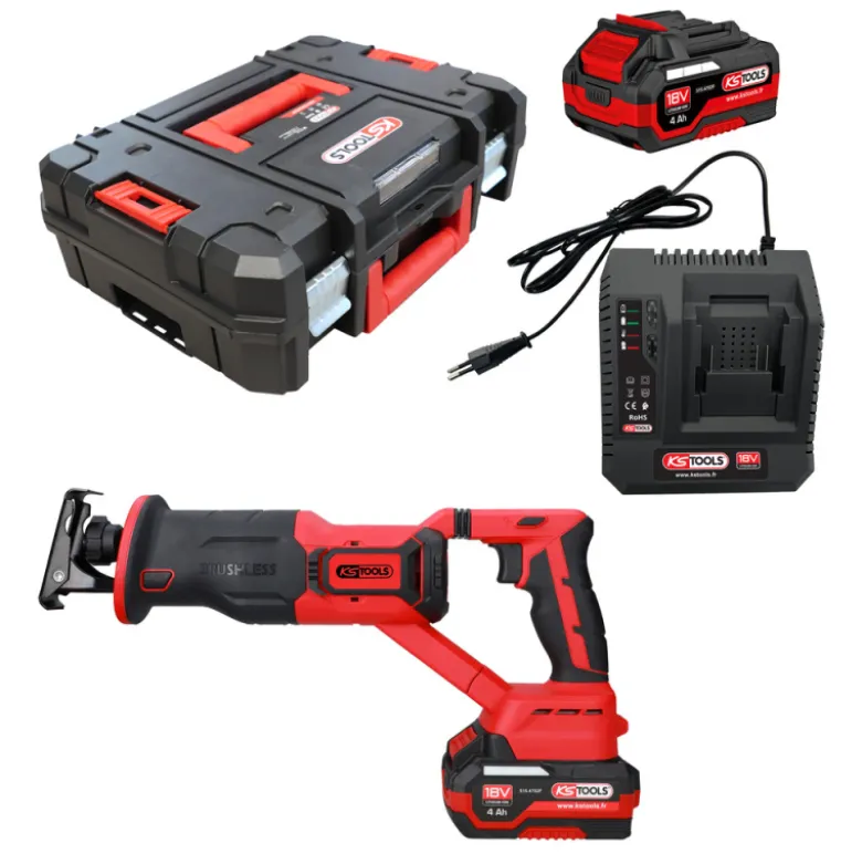 Coffret scie sabre sur batterie 18V avec 2 batteries et chargeur KS TOOLS - 515.4775F