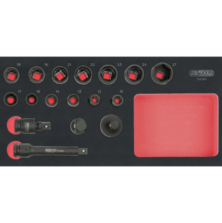 Composition d'outils de service rapide 5 tiroirs pour servante, 283 pièces KS TOOLS 714.0283