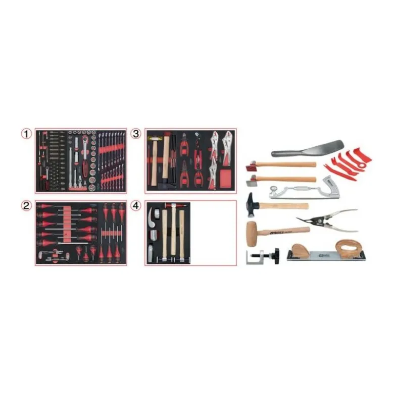 Composition d'Outils pour Carrosserie - 166 Pièces KS Tools - 714.0154