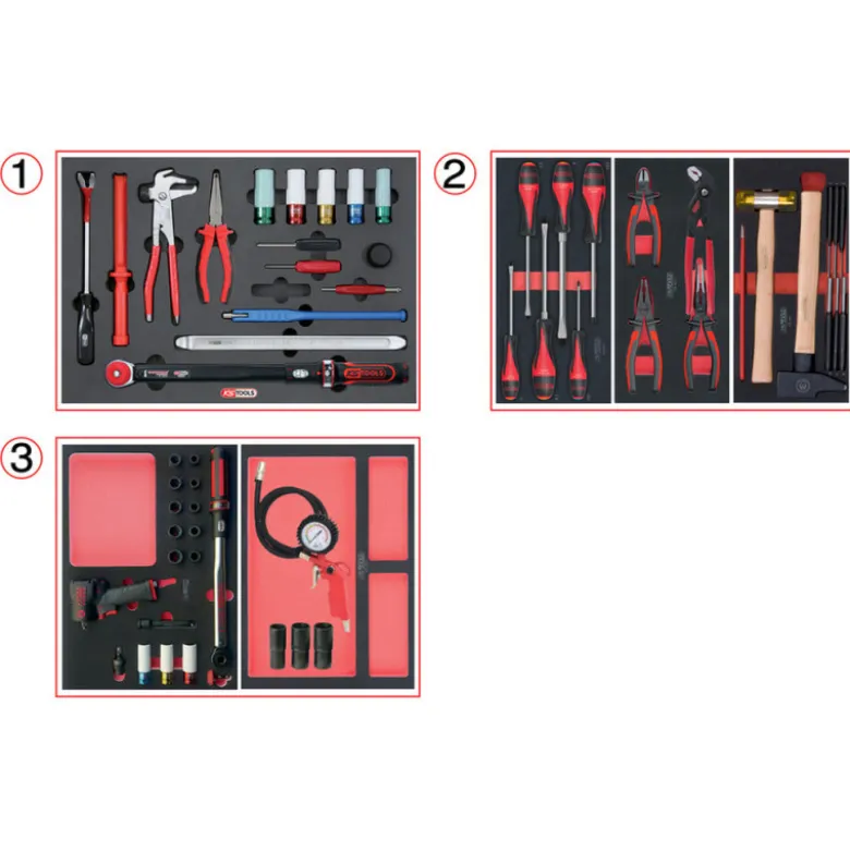 Composition d'outils spéciale roue pour servante, 60 pièces KS Tools 714.0060