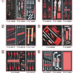 Composition d'outils 6 tiroirs pour servante, 202 pièces KS TOOLS 714.0202