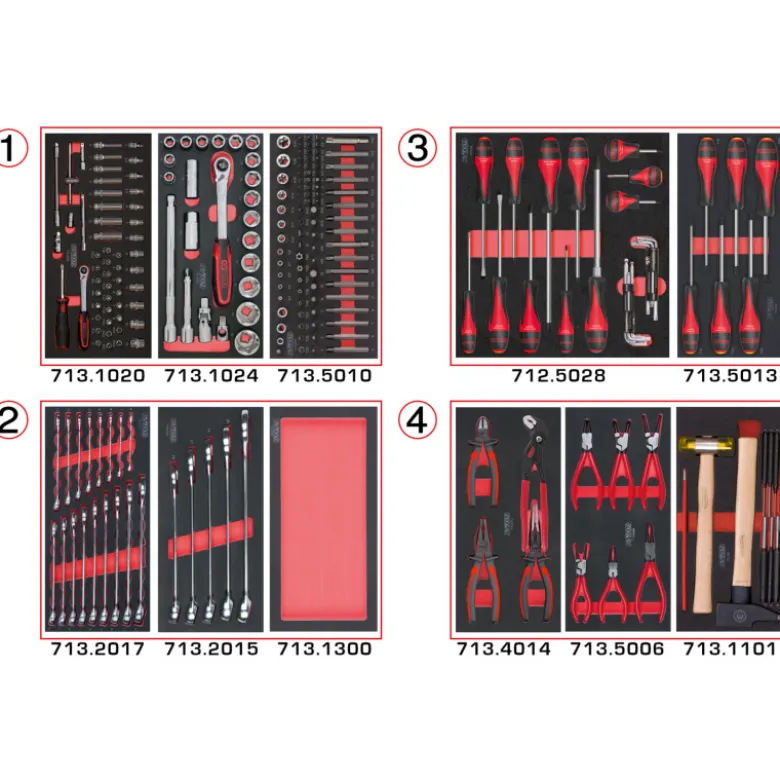 Composition d'outils 4 tiroirs pour servante, 241 pièces KS TOOLS 714.0241