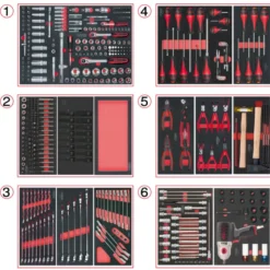 Composition d'outils 6 tiroirs pour servante, 429 pièces KS TOOLS 714.0425