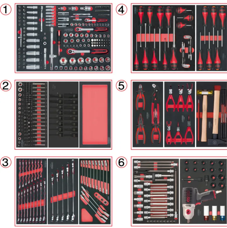 Composition d'outils 6 tiroirs pour servante, 429 pièces KS TOOLS 714.0425