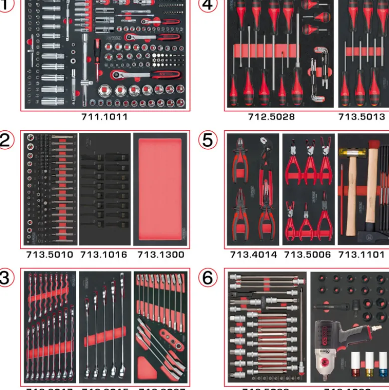 Composition d'outils 6 tiroirs pour servante, 429 pièces KS TOOLS 714.0425