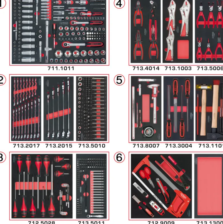 Composition d'outils 6 tiroirs pour servante, 455 pièces KS TOOLS 714.0452