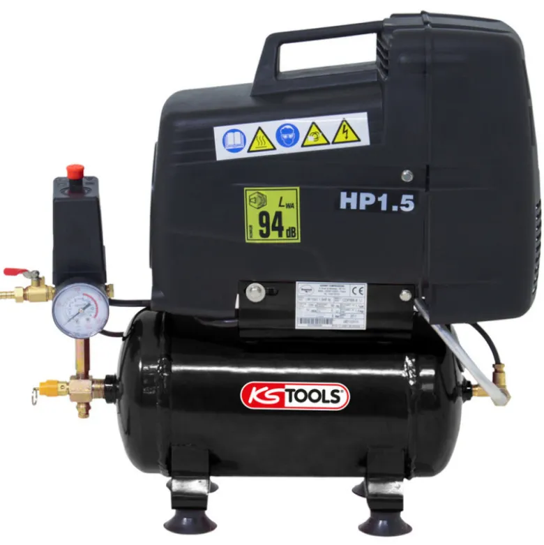 Compresseur à air sec à piston 6L 8 bars 1 cv 220V KS TOOLS 165.0801