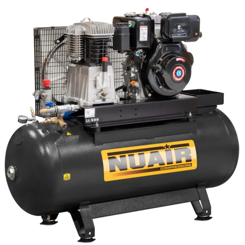 Compresseur d'air à moteur thermique diesel 10 CV, 500 L NUAIR 189031NU