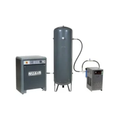 Compresseur d'air à piston insonorisé marche lente 10 CV, 500 L, Tête K30, 400 tri, 13 bar, avec sécheur NUAIR 104303MDNU