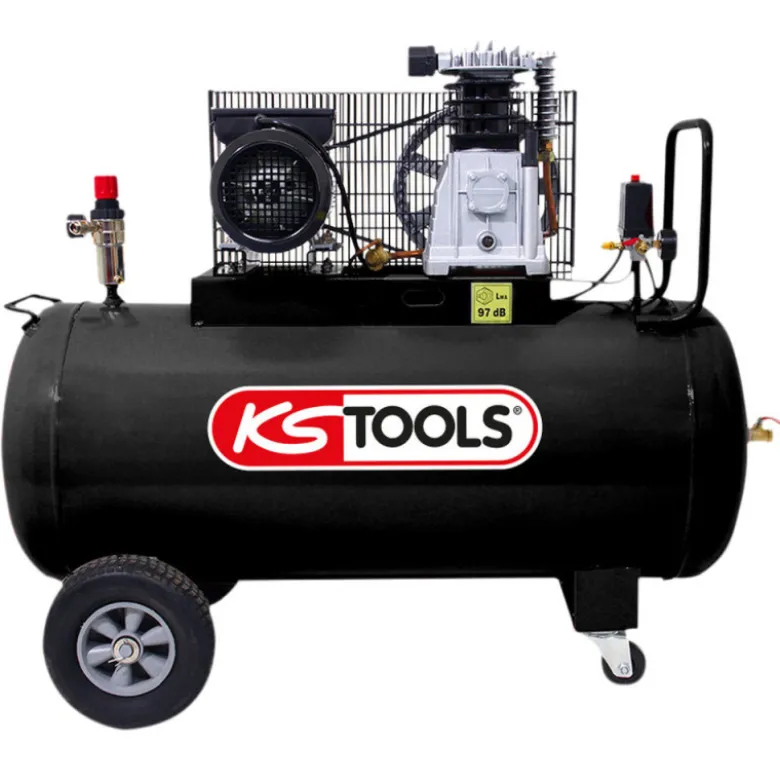 Compresseur d'air à piston 100L 10 bars 3 cv 220V KS TOOLS 165.0804