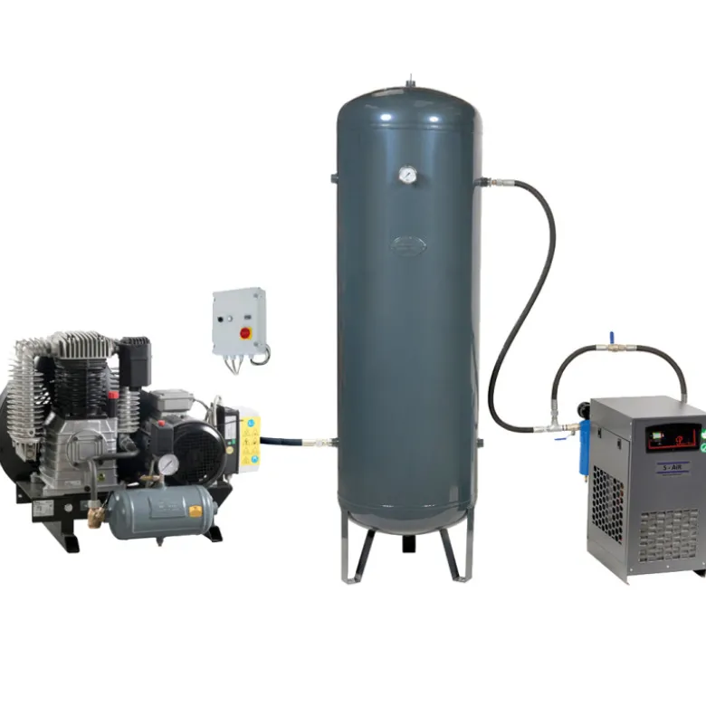 Compresseur d'air à piston sur plateau 20CV SD + réservoir 900L et sécheur d'air, 11 bar, 400V triphasé - NUAIR 104500MDNU
