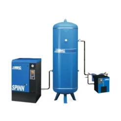 Compresseur d'air rotatif à vis sur châssis complet SPINN 1010, réservoir 500L, sécheur DRY85 Abac - COMPLET SPINN 1010