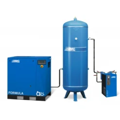 Compresseur d'air rotatif à vis, réservoir 500L, sécheur 60m3/h, 7,5CV, 400V Tri, 42,1m3/h, 10bar ABAC - COMPLET FORM 07 10