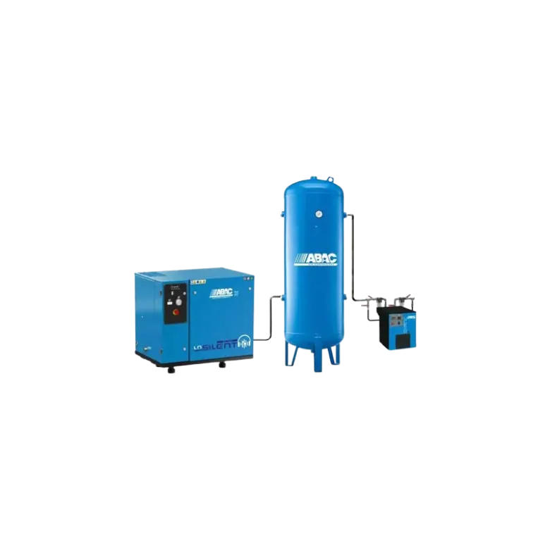Compresseur d'air silencieux ensemble complet 500L 10 Cv 11 Bar, avec sécheur d'air, Gamme LN, ABAC Complet B7000/LN 10*-10 ET