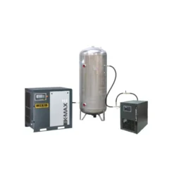 Compresseur d'air à vis 15 CV, 500 L, 400 V tri + sécheur, 10 bar, NUAIR 251610POGNU