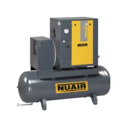 Compresseur d'air à vis 5.5 CV, 200 L, 400 V tri, pression 10 bar, débit 29 m3/h, avec sécheur NUAIR 220511IE3NU