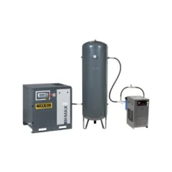 Compresseur d'air à vis 7.5 CV, 500 L, 400 V tri avec sécheur NUAIR 250810MDNU