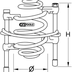 Compresseur de ressorts avec barre de sécurité et crochets avec revêtement plastifié KS TOOLS 670.0051