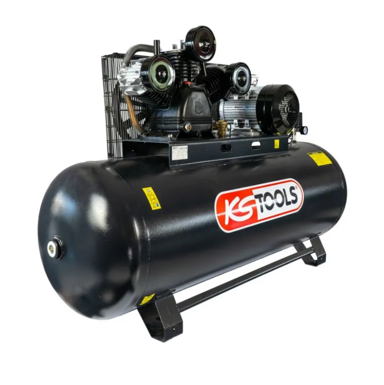 Compresseur à piston sur cuve 500L 10bars 380V tri 10Cv Sans sécheur d'air Tri-cylindre KS TOOLS - 165.0807F