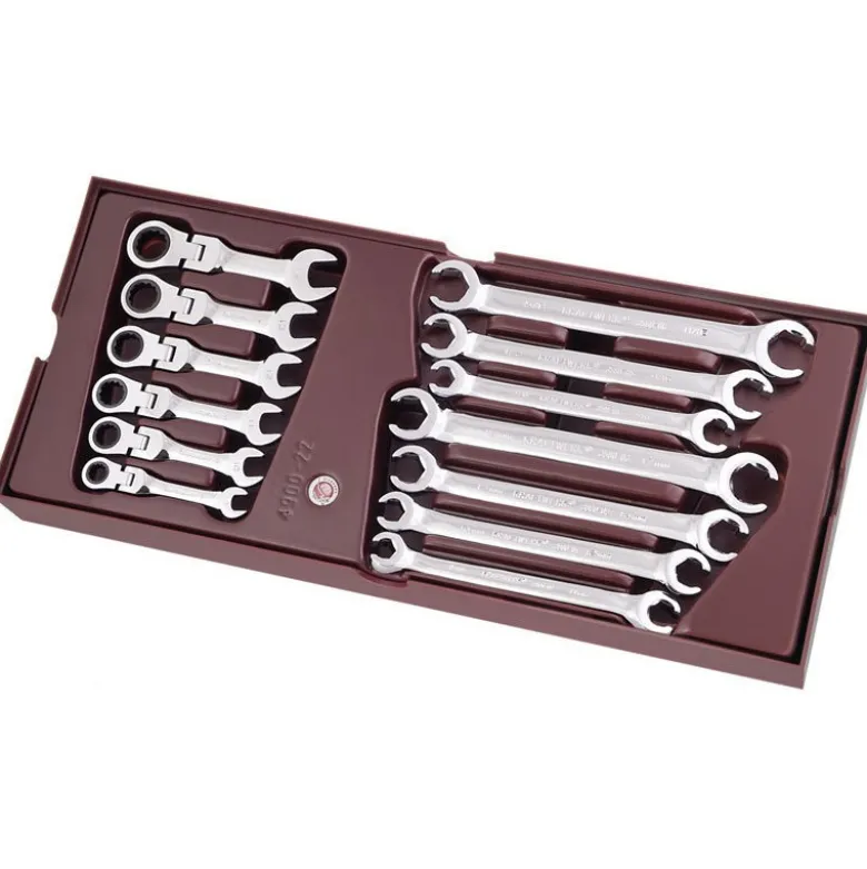 Coquille de clés à tuyauter + combinées à cliquet 13 pièces KRAFTWERK 4900-22B