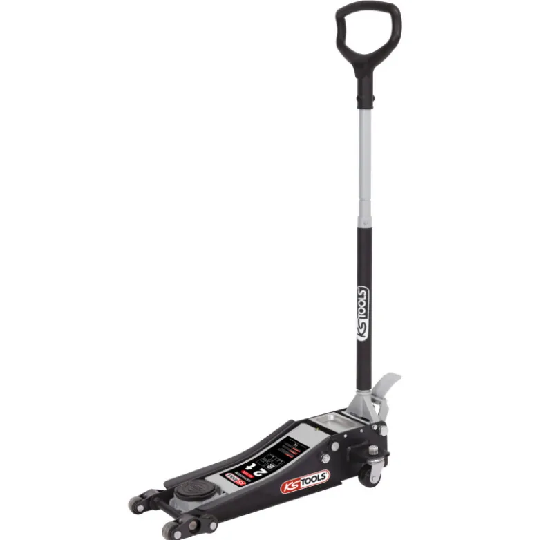 Cric acier 2 Tonnes extras-bas doubles roues avant KS TOOLS 161.0372