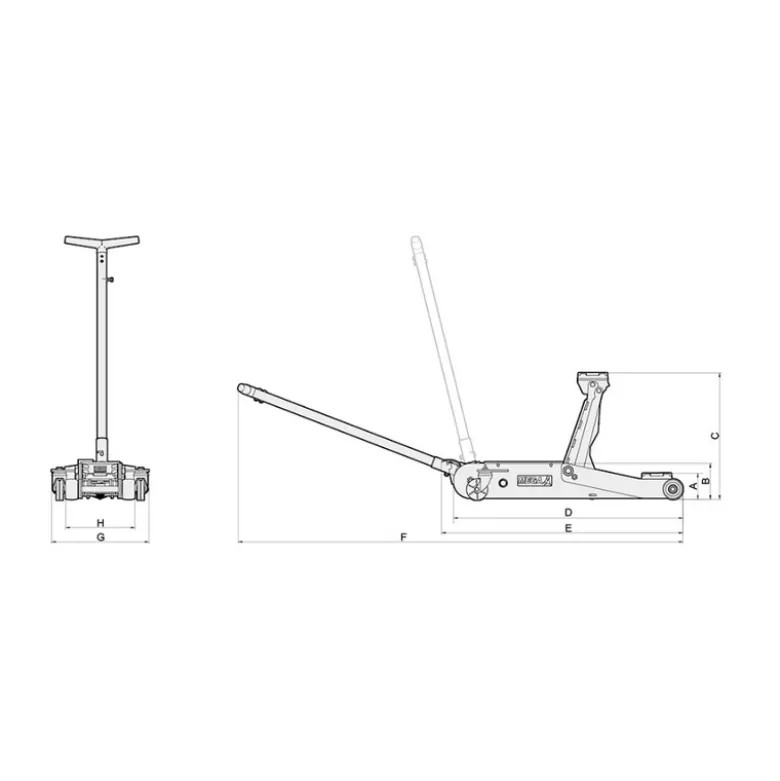Cric Hydraulique Acier Extra Bas 3T Mega - Gt3