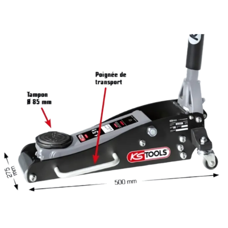 Cric Hydraulique 1,5 T Compact Aluminium Acier KS Tools - 161.0364F