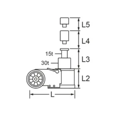 Cric hydraupneumatique 30T / 15T KS TOOLS 160.0739