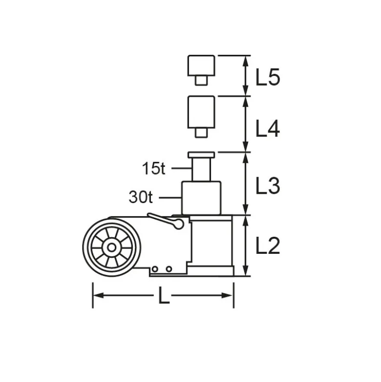 Cric hydraupneumatique 30T / 15T KS TOOLS 160.0739