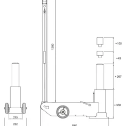 Cric hydropneumatique haute levee 30t CLAS OH 9032N