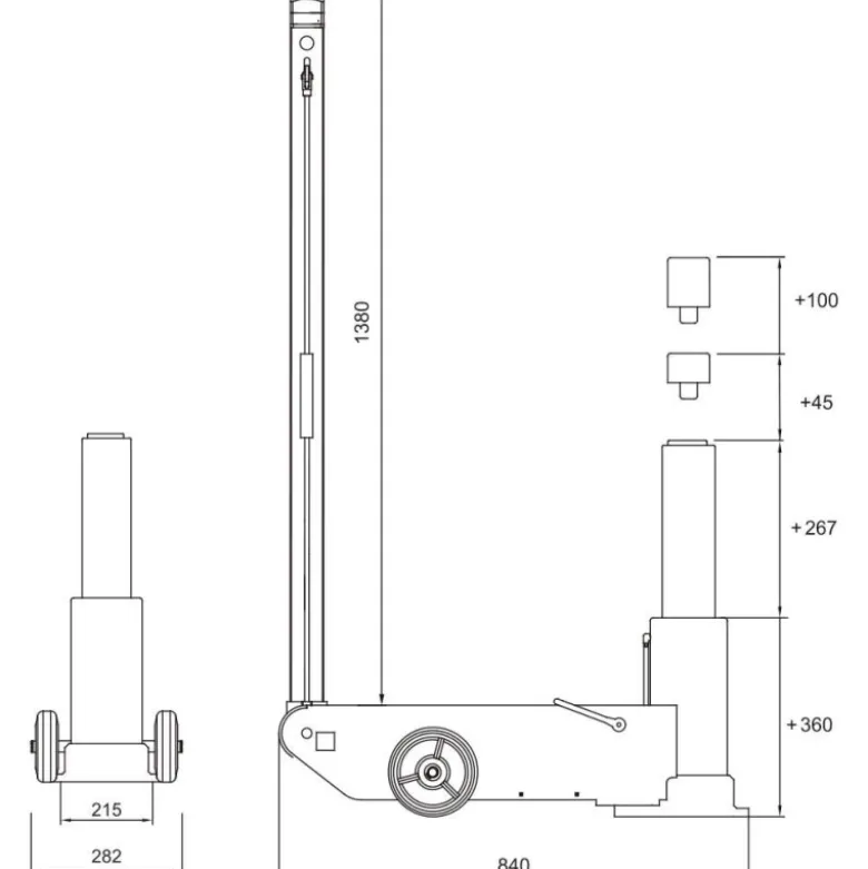 Cric hydropneumatique haute levee 30t CLAS OH 9032N