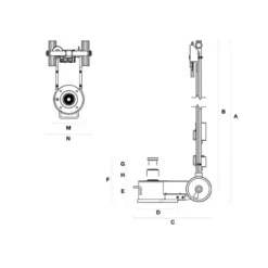 Cric Hydro-Pneumatique Poids-Lourds 2 Vérins 20/40T Cattini - Yak 215/N