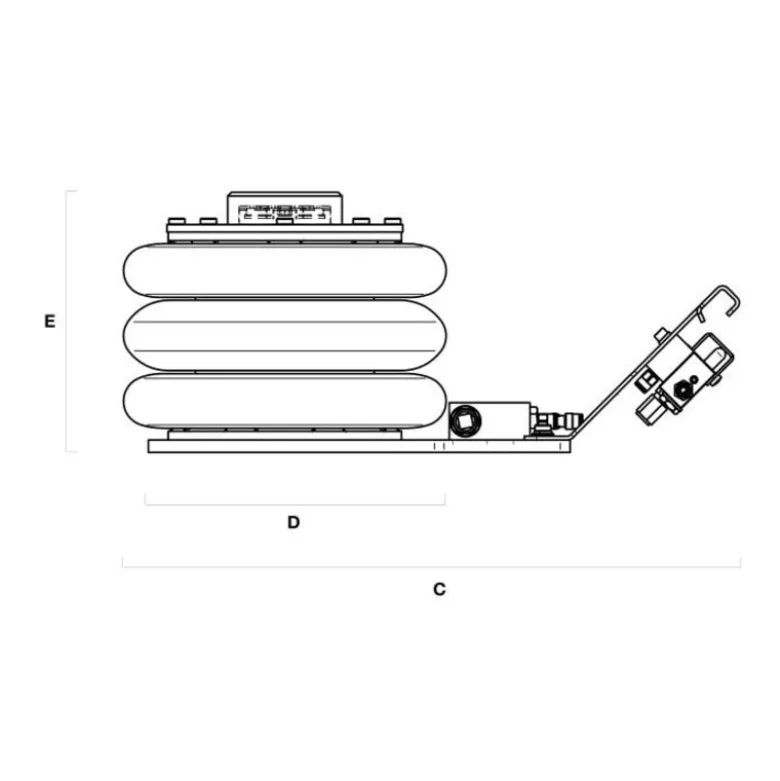 Cric Pneumatique 3 Boudins 2T Cattini - Yak 203
