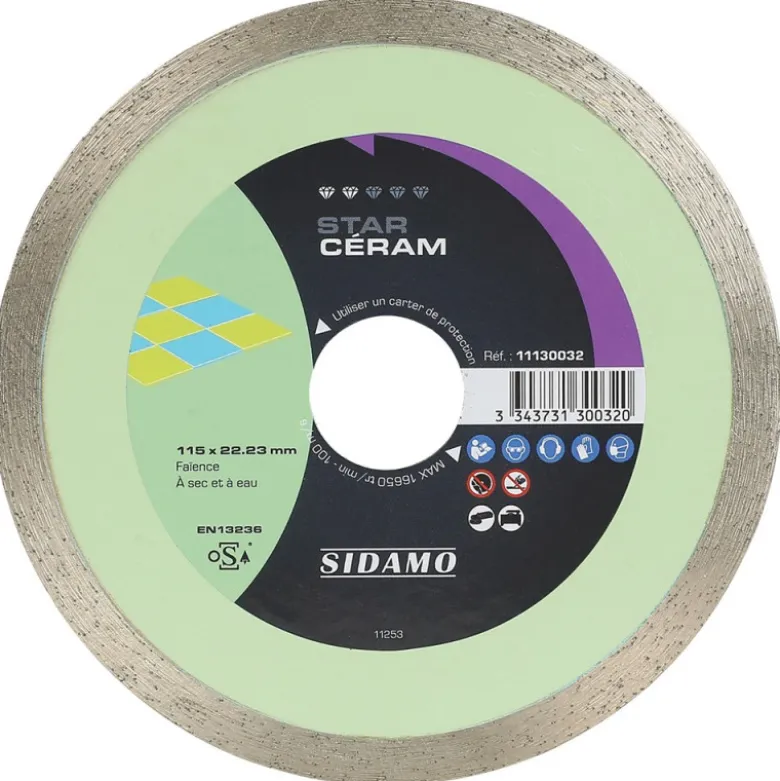 Disque Diamant et Carbure à couronne continue 115 mm STAR CÉRAM 11130032