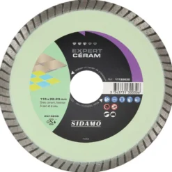 Disque Diamant et Carbure à couronne continue 115 mm EXPERT CERAM SIDAMO 11130030