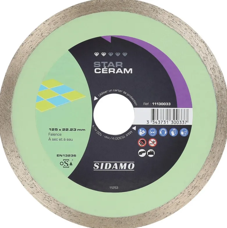 Disque Diamant et Carbure à couronne continue 125 mm STAR CÉRAM 11130033