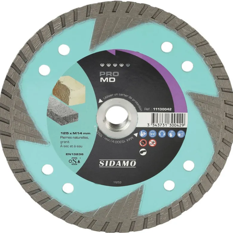 Disque diamant et carbure À SEGMENT PRO MD D125 SIDAMO 11130042