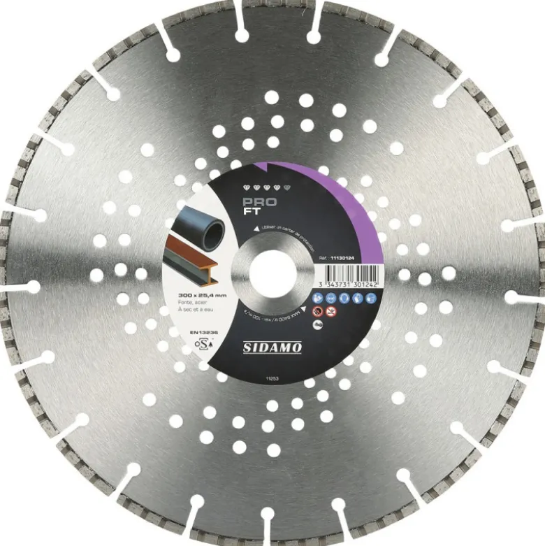 Disque Diamant et Carbure à segment PRO FT 300 mm Tronçonnage fonte SIDAMO 11130124