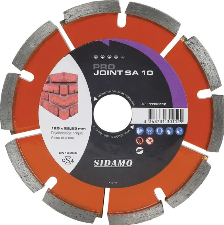 Disque diamant PRO JOINT SA 10 - D 125 mm / Alésage 22,23 SIDAMO 11130112