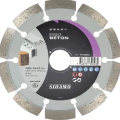 Disque Diamant à segment 125 mm / Alesage 22,23 mm PRO BETON Tronçonnage béton SIDAMO 11130003