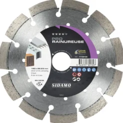 Disque Diamant à segment 140 mm PRO RAINUREUSE Tronçonnage béton SIDAMO 11130132