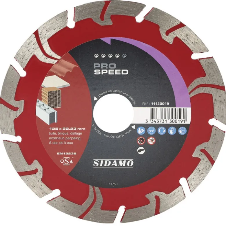 Disque Diamant à segment 125 mm PRO SPEED SIDAMO 11130019